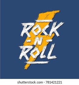  Vintage vector illustration on the theme of rock and roll. Image for  poster, typography, t-shirt graphics, print, banner, flyer