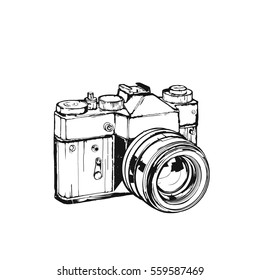 Vintage vector illustration - Retro camera