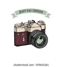 Vintage vector illustration - Retro camera