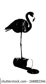 Vintage vector illustration - Save this planet black