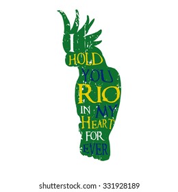 Vintage vector illustration - Silhouette of parrot with lettering