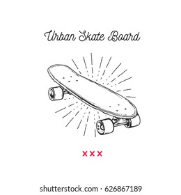 Vintage vector illustration - Skateboarding t-shirt design. Urban Skateboard