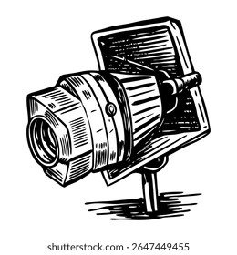 Vintage-Vektorgrafik eines Scheinwerfers