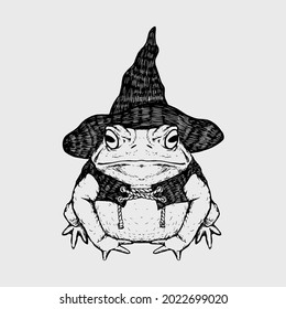 Vintage vector illustration toad