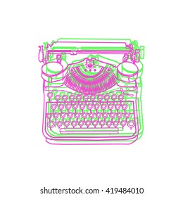 Vintage vector illustrations of retro typewriter, inspire writers, screenwriters, copywriters and other creative people. 
