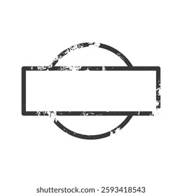 Vintage vector inspired grunge frame featuring semicircular and rectangular shapes, blending distressed elements for nostalgic graphic design backgrounds