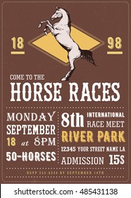 Vintage Vector Invitation - Horse Races