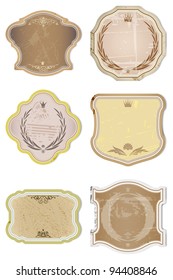 Vintage Vector  Labels Collection - 6 design elements with original antique style .
