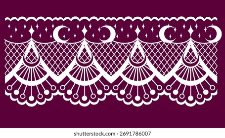 Antiguas Vector Lace Pretty Moon y Stars Design