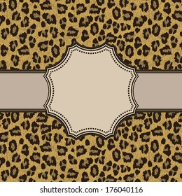 Vintage vector leopard frame with text place