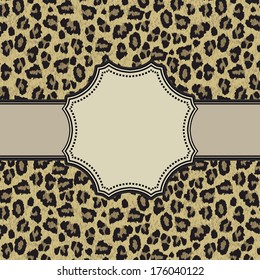 Vintage vector leopard frame with text place