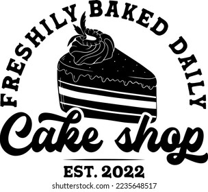 Vintage vector logo for a cake shop
