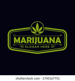 Logo vectorial de la cosecha Hojas de marihuana, marihuana simple y elegante