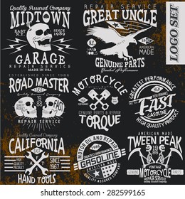 Vintage Vector Logo Set For T-shirt