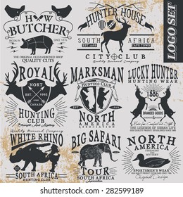 vintage vector logos set for t-shirt