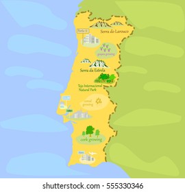 Vintage vector map - Portugal