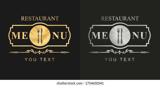 Vintage vector menu logo for restaurant, cafe, bar.