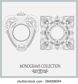 Vintage vector monogram. Elegant emblem logo for restaurants, hotels, bars and boutiques.