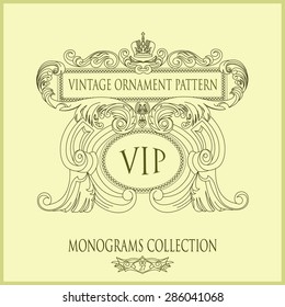 Vintage vector monogram.
Elegant emblem logo for restaurants, hotels, bars and boutiques. 