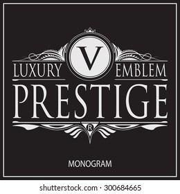 Vintage vector monogram.
Elegant emblem for hotels, restaurants, bars, and public institutions. The logo on brochures, presentations, invitation cards.

