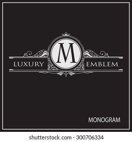 Vintage vector monogram.
Elegant emblem for hotels, restaurants, bars, and public institutions. The logo on brochures, presentations, invitation cards.
