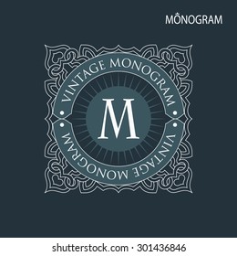 Vintage vector monogram.
Elegant emblem for hotels, restaurants, bars, and public institutions. The logo on brochures, presentations, invitation cards.
