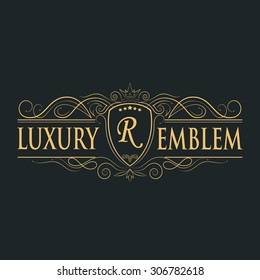 Vintage vector monogram.
Elegant emblem for hotels, restaurants, bars, and public institutions. The logo on brochures, presentations, invitation cards.

