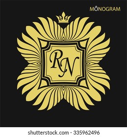 Vintage vector monogram.
Elegant emblem logo for restaurants, hotels, bars and boutiques. It can be used to design business cards, invitations, booklets and brochures.
