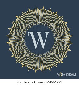 Vintage vector monogram. Elegant emblem logo for restaurants, hotels, bars and boutiques. It can be used to design business cards, invitations, booklets and brochures.
