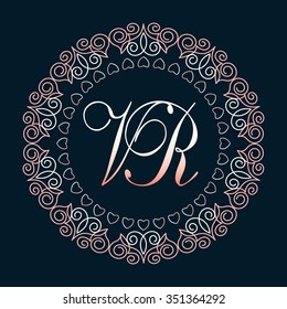 Vintage vector monogram.
Elegant emblem logo for restaurants, hotels, bars and boutiques. It can be used to design business cards, invitations, booklets and brochures.