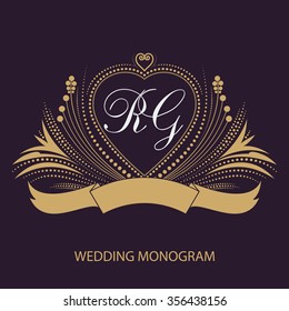 Vintage vector monogram.
Elegant emblem logo for restaurants, hotels, bars and boutiques. It can be used to design business cards, invitations, booklets and brochures.
