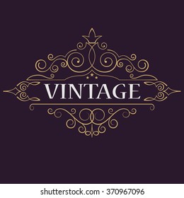 Vintage vector monogram.
Elegant emblem logo for restaurants, hotels, bars and boutiques. It can be used to design business cards, invitations, booklets and brochures.
