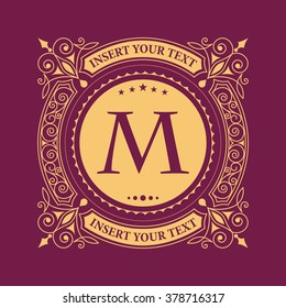 Vintage vector monogram.
Elegant emblem logo for restaurants, hotels, bars and boutiques. It can be used to design business cards, invitations, booklets and brochures
