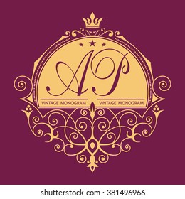 Vintage vector monogram.
Elegant emblem logo for restaurants, hotels, bars and boutiques. It can be used to design business cards, invitations, booklets and brochures.

