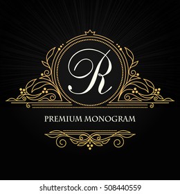 Vintage vector monogram.
Elegant emblem template logo for restaurants, hotels, bars and boutiques. It can be used to design business cards, invitations, booklets and brochures.
