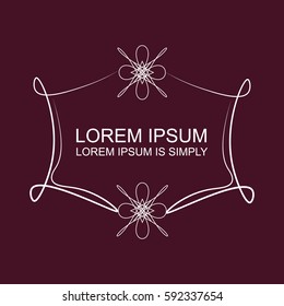 Vintage vector monogram. Elegant emblem logo for restaurants, hotels, bars and wedding. It can be used to design business cards, invitations, booklets and brochures