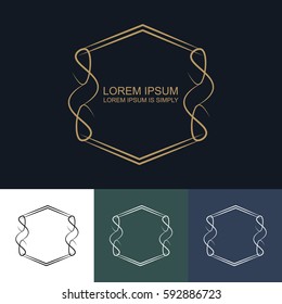 Vintage vector monogram. Elegant emblem logo for wedding, restaurants, hotels, bars and boutiques. It can be used to design business cards, invitations, booklets and brochures
