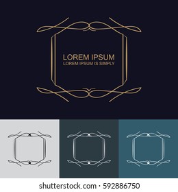 Vintage vector monogram. Elegant emblem logo for wedding, restaurants, hotels, bars and boutiques. It can be used to design business cards, invitations, booklets and brochures