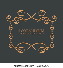 Vintage vector monogram. Elegant emblem logo for wedding, restaurants, hotels, bars and boutiques. It can be used to design business cards, invitations, booklets and brochures