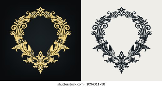 Vintage vector monogram. The past. Elegant emblem logo for restaurants, hotels, bars and boutiques. It can be used to design business cards, invitations, booklets and brochures