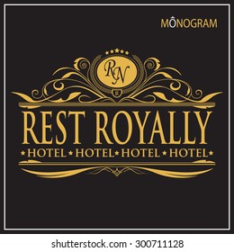 Vintage vector monogram. The past. Elegant emblem for hotels, restaurants, bars, and public institutions. The logo on brochures, presentations, invitation cards.
