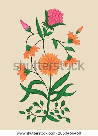 Vintage vector motif design isolated on a beige background