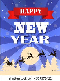Vintage vector New year card design