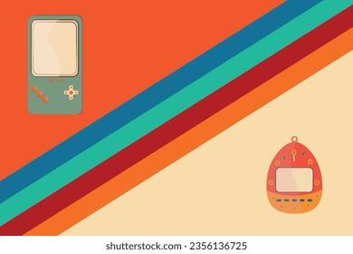 vintage vector oldist background cassette, gameboy illustration