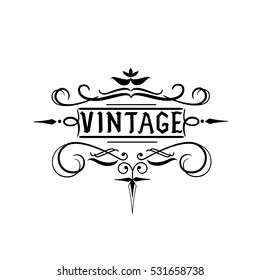 Vintage vector on white background.