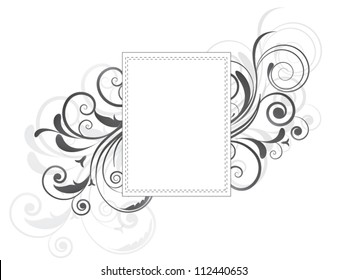 Vintage vector ornament background with floral elements and frame
