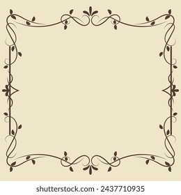 Vintage vector ornament Floral elements for designing monograms, invitations, frames, menus, labels. Elegant borders and frames.
