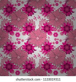 Vintage vector ornament in magenta, pink and white tones. Use for wallpaper, printing on the packaging paper, textiles. Seamless floral pattern.