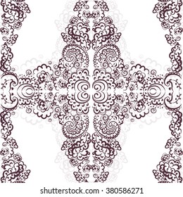 Vintage vector ornament pattern in Oriental Style. Hand drawn abstract background. Decorative retro ornament for banner, invitation, wedding card, scrapbook and others. Royal vector design element.