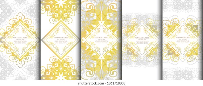 Vintage vector ornament template. Elegant, classic elements. Great for food, drink and other package types. Can be used for background and wallpaper.